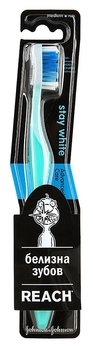 Зубна щітка Reach Stay White середня, бірюзовий - Pampik