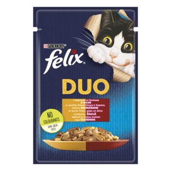 Консервований корм для кішок Felix Duo, з індичкою і печінкою в желе, 85 г - Pampik - 2