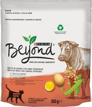 Сухий повнораціонний корм для котів Purina BEYOND з високим вмістом яловичини і цільнозернового ячменю, 350 г - Pampik