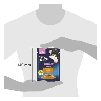 Консервований корм для кошенят Felix Fantastic, з куркою в желе, 85 г - Pampik - 5