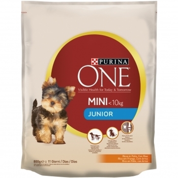 Корм для собак Purina One Міні сухий Юніор з куркою і рисом 800г - Pampik