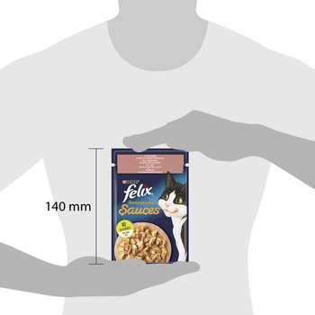 Консервований корм для кішок Felix Sensation, лосось в соусі з креветками, 85 г - Pampik - 3