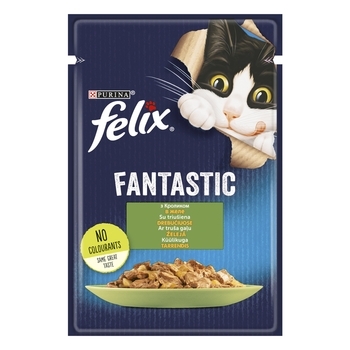Консервований корм для кішок Felix Fantastic, з кроликом в желе, 85 г - Pampik