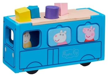Дерев'яний ігровий набір-сортер Peppa Pig Шкільний автобус Пеппі (7222) - Pampik