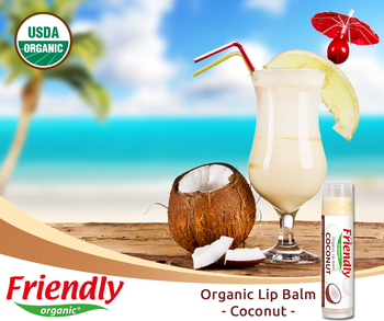 Органічний бальзам для губ Friendly Organic Кокос - Pampik - 2