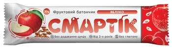 Фруктовий батончик Смартік Яблуко і насіння льону, 30 г - Pampik