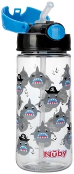 Поїльник Nuby, з трубочкою-непроливайкою Tritan, 540 мл, синій (NV0414023blu) - Pampik - 2