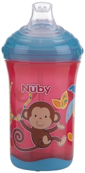 Поїльник-непроливайка Nuby No Spil, із силіконовим носиком, 300 мл, червоний (10348red) - Pampik