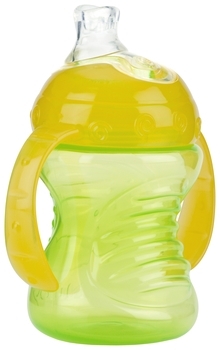 Поїльник-непроливайка Nuby No Spill, із силіконовим носиком і ручками, 240 мл, зелений (NV0404003grn) - Pampik