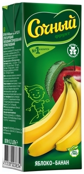 Нектар Сочный Фрукт Яблоко-банан, 200 г - Pampik