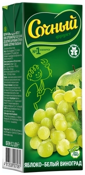 Нектар Сочный Фрукт Яблоко-белый виноград, 200 г - Pampik