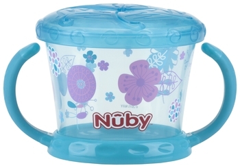 Тарілка для сухих сніданків Nuby з ручками, блакитний (5564blu) - Pampik