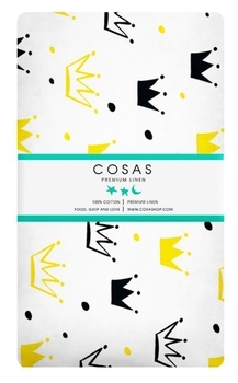 Наволочка Cosas Корони, 60х40 см, білий з жовтим - Pampik