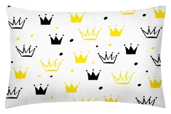Наволочка Cosas Корони, 60х40 см, білий з жовтим - Pampik - 2