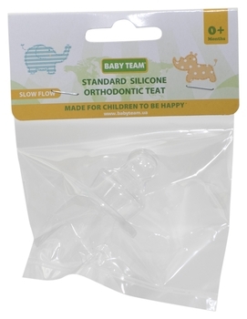 Соска силиконовая ортодонтическая Baby Team, медленный поток, 0+ (2220) - Pampik - 3