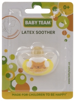 Пустушка латексна ортодонтична Baby Team, рожевий (3200) - Pampik