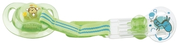 Кліпса для пустушки на стрічці Nuby, зелений (5799grn) - Pampik - 2