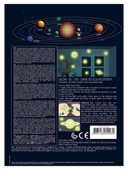 Набор наклеек 4M Светящиеся 3D-наклейки Солнечная система (00-05423) - Pampik - 2