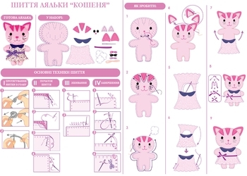 Набор для творчества Avenir Шитье куклы Котёнок (CH1378) - Pampik - 4