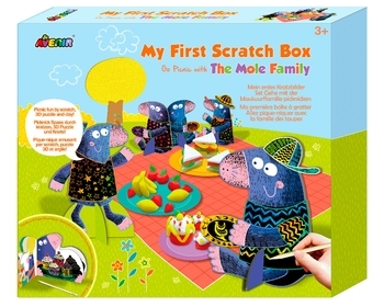 Набор для творчества Avenir Семейка кротов, скретч-бокс (CH201761) - Pampik