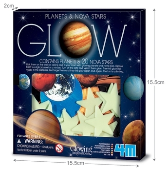 Набір наклейок 4M Сяючі Планети і 20 зірок (00-05635) - Pampik - 3