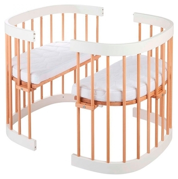 Багатофункціональна ліжечко 7 в 1 Tweeto White with Natural, бук з білим - Pampik - 5