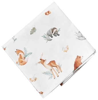 Простынь на резинке Tweeto Лесные сны. Медвежонок, 120х60 см , белый - Pampik