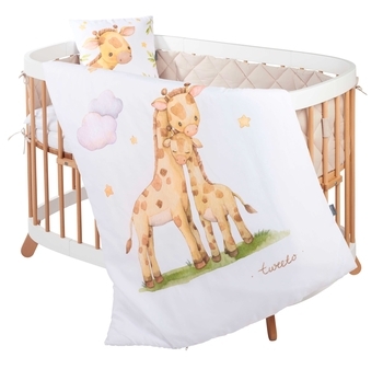 Комплект детской постели Tweeto Safari, 6 предметов, хлопок, 120х70, белый - Pampik