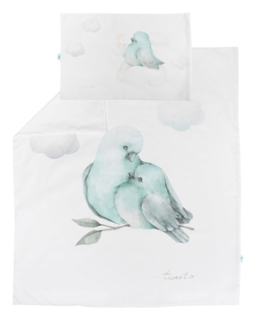 Комплект дитячої постелі Tweeto, 2 предмета, бавовна, 120х70, білий - Pampik - 3