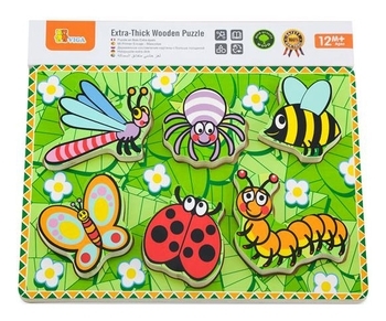 Пазл-вкладиш Viga Toys Комахи (56437) - Pampik