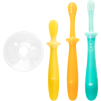 Набор зубных щеток Pigeon Training Toothbrush Set Step 123, три уровня, 3 шт. (1021091) - Pampik - 2