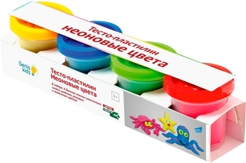 Набор для детской лепки Genio Kids Тесто-пластилин Неоновые цвета, 4 цвета (TA1016V) - Pampik - 4