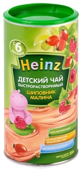 Дитячий чай Heinz Шипшина, малина, 200 г - Pampik