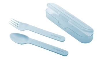 Набір столових приборів Suavinex, синій (401 237) - Pampik