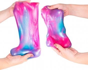 Іграшкова маса для ліплення Genio Kids м'яльницю-жмялка 2 в 1, рожевий з блакитним, 500 г (SLI07) - Pampik - 5