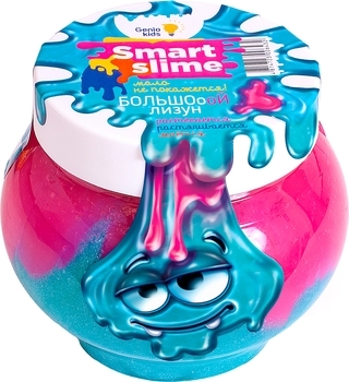 Іграшкова маса для ліплення Genio Kids м'яльницю-жмялка 2 в 1, рожевий з блакитним, 500 г (SLI07) - Pampik - 2