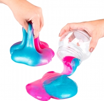 Іграшкова маса для ліплення Genio Kids м'яльницю-жмялка 2 в 1, рожевий з блакитним, 500 г (SLI07) - Pampik - 6