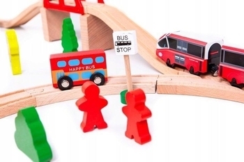 Дерев'яна залізниця Ecotoys з поїздом (HM180995) - Pampik - 4