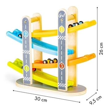 Дерев'яний швидкісний спуск Ecotoys з машинками (SAWT093-3) - Pampik - 5