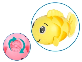 Іграшка для купання Lindo заводна Рибка, жовтий (8366-46A) - Pampik - 2