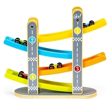 Дерев'яний швидкісний спуск Ecotoys з машинками (SAWT093-3) - Pampik - 3