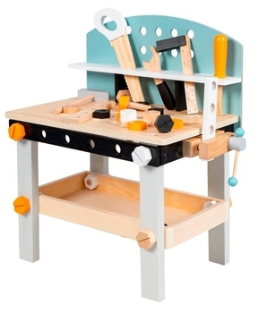 Дерев'яна майстерская Ecotoys з інструментами, 32 ел. (1176N) - Pampik