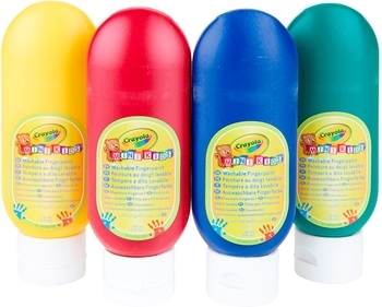 Набір пальчикових фарб Crayola Mini Kids Washable, 4 баночки (256455.106) - Pampik - 3