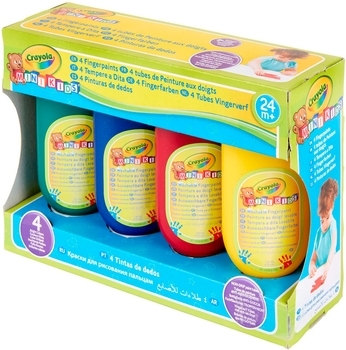 Набір пальчикових фарб Crayola Mini Kids Washable, 4 баночки (256455.106) - Pampik - 4