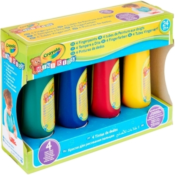Набір пальчикових фарб Crayola Mini Kids Washable, 4 баночки (256455.106) - Pampik - 5