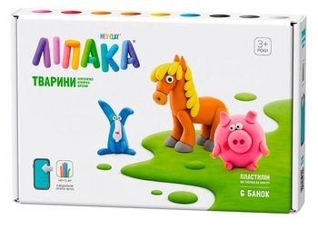 Набір самозатвердіваючого пластиліну Ліпака Порося, Конячка, Кролик (60023-UA01) - Pampik