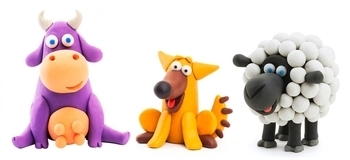 Набір самозатвердіваючого пластиліну Ліпака Корівка, Песик, Вівця (60024-UA01) - Pampik - 3