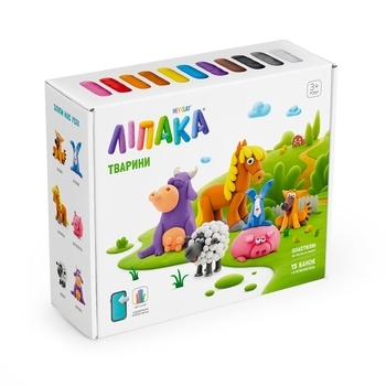 Меганабор самозатвердіваючого пластиліну Ліпака Тварини (15012-UA01) - Pampik - 2