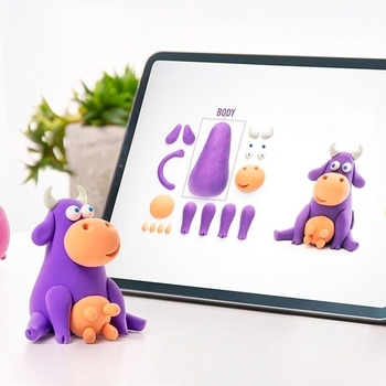 Набор самозатвердіваючого пластиліну Ліпака Корівка (30047-UA01) - Pampik - 5