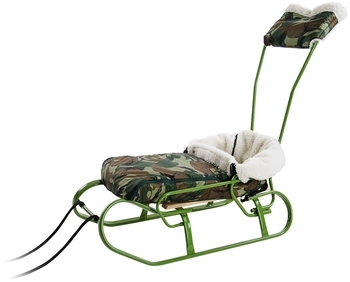 Комплект: санки, ручка, спинка, чехол Vitan Мальчик, хаки (2130026) - Pampik